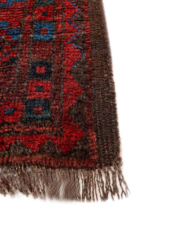 kiaan red and orange wool hand knotted Rug - Corner