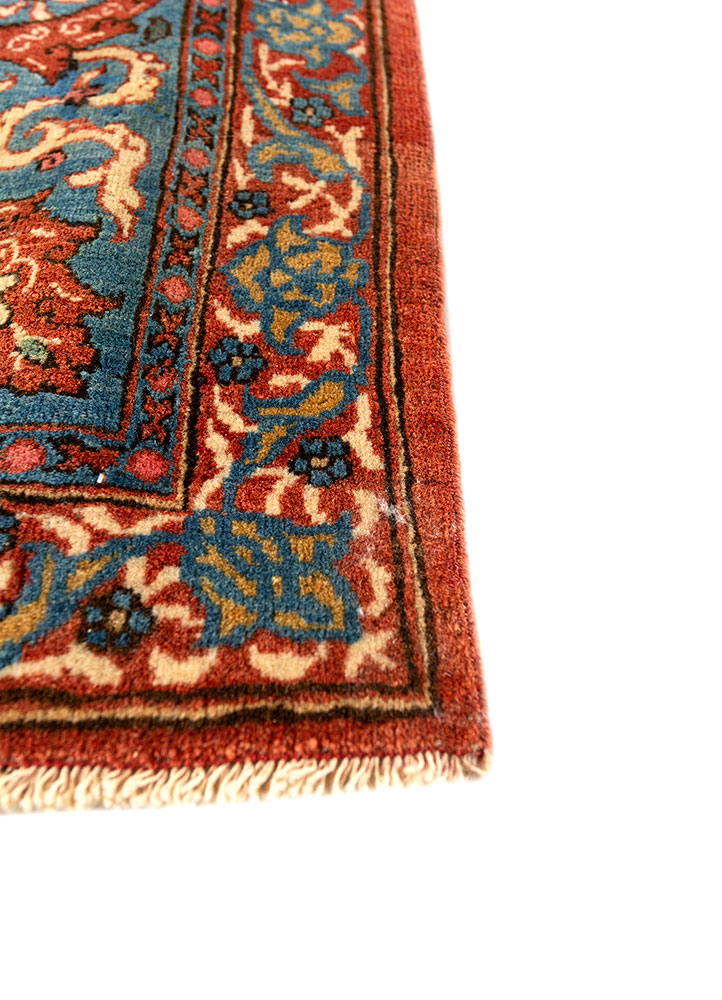 aalam ivory wool hand knotted Rug - Corner