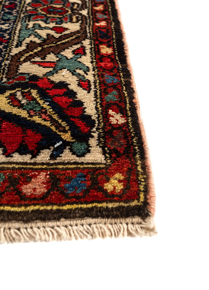aalam blue wool hand knotted Rug - Corner