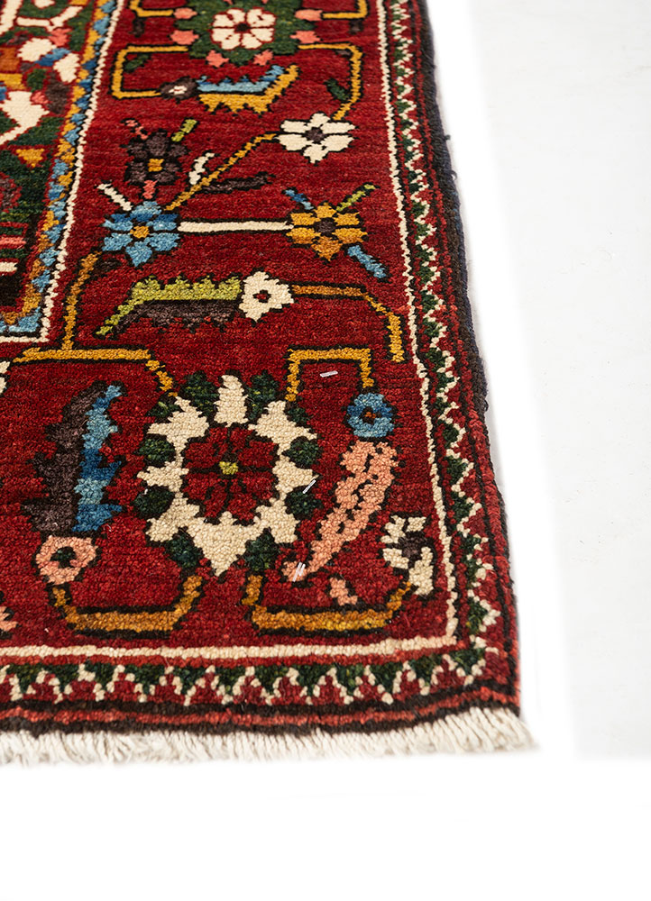aalam green wool hand knotted Rug - Corner