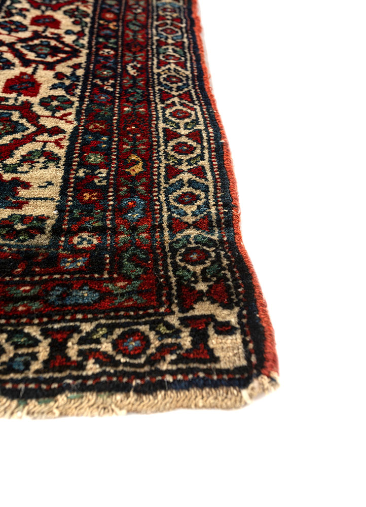 aalam beige and brown wool hand knotted Rug - Corner