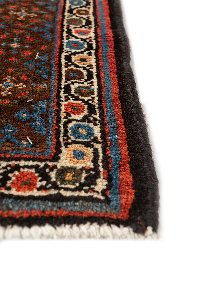 aalam blue wool hand knotted Rug - Corner