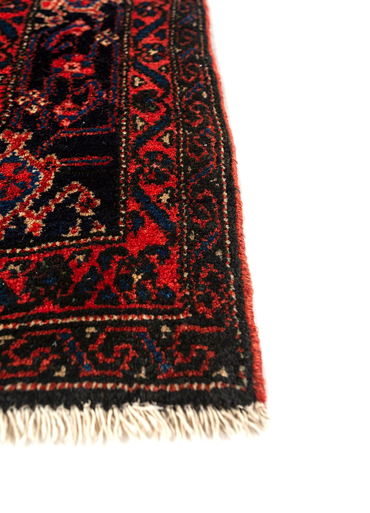 aalam pink and purple wool hand knotted Rug - Corner