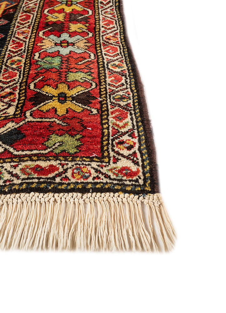 aalam grey and black wool hand knotted Rug - Corner