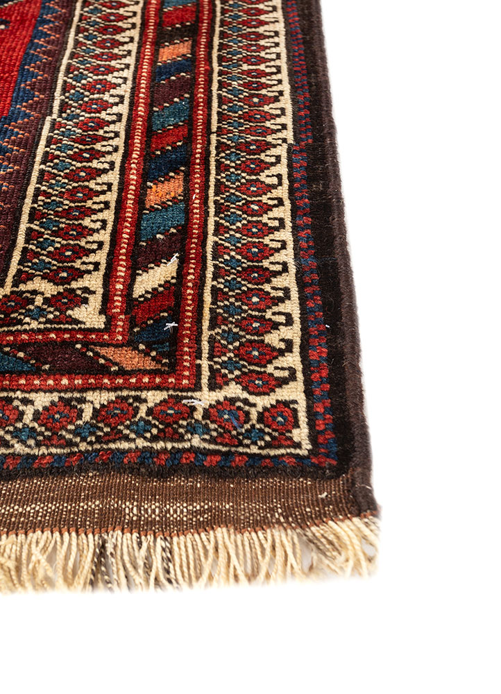 aalam blue wool hand knotted Rug - Corner
