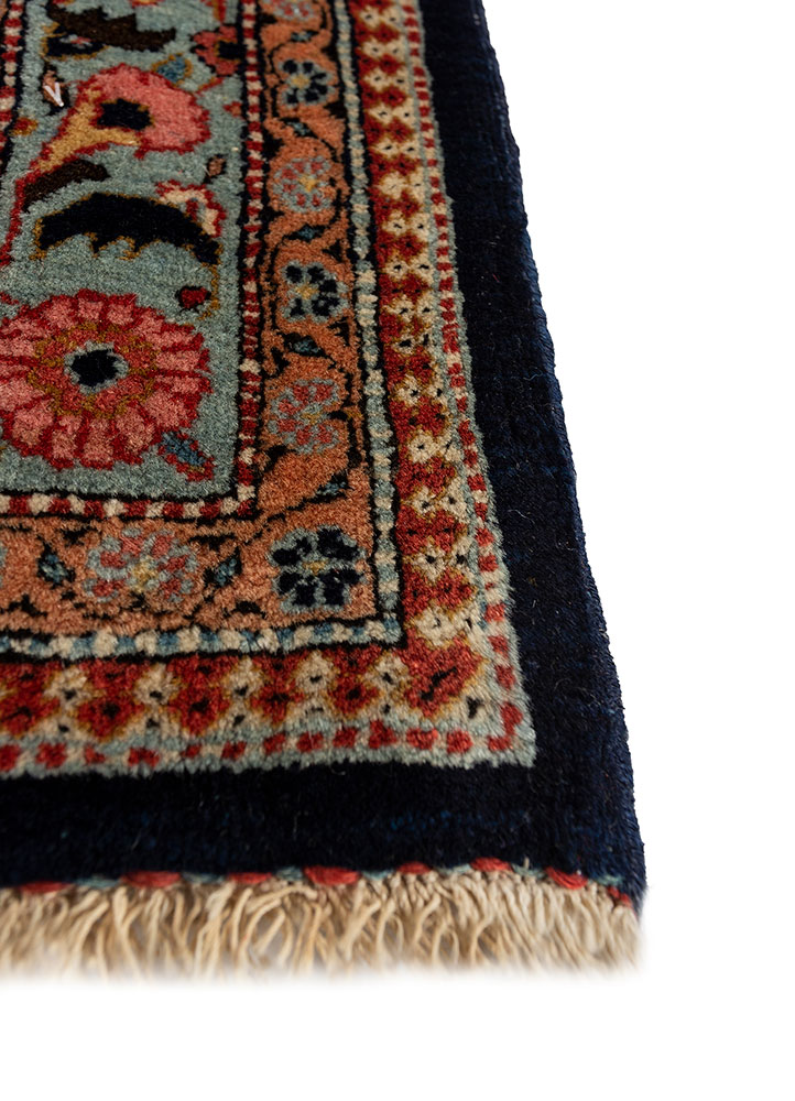 aalam pink and purple wool hand knotted Rug - Corner