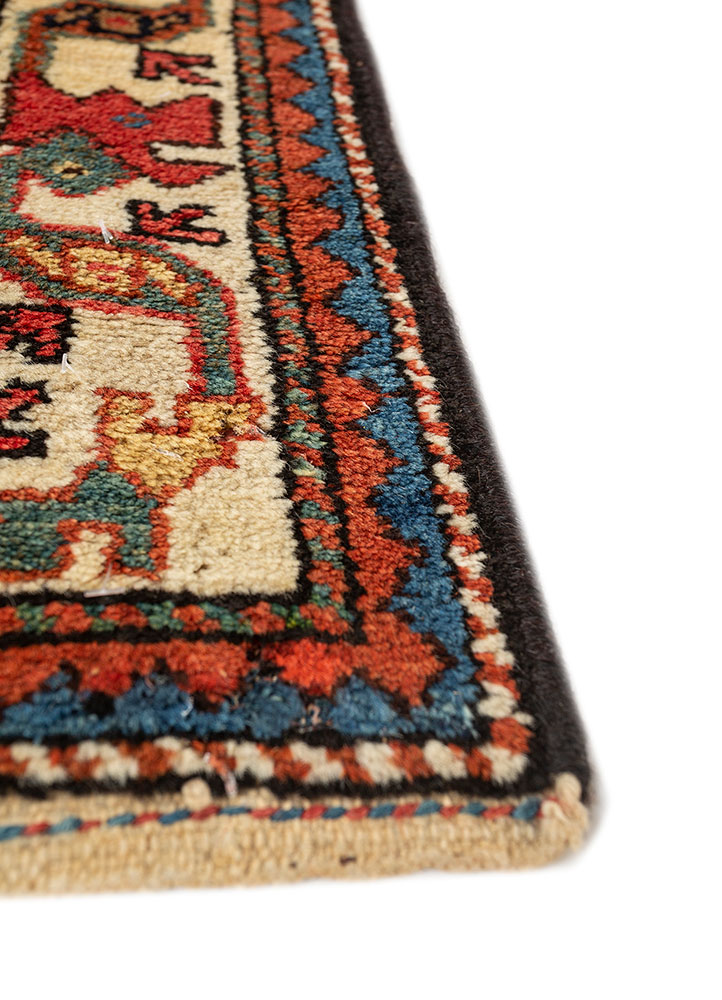 aalam blue wool hand knotted Rug - Corner