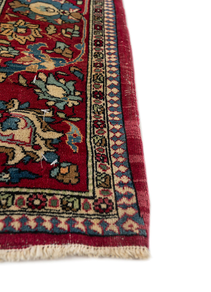 aalam blue wool hand knotted Rug - Corner