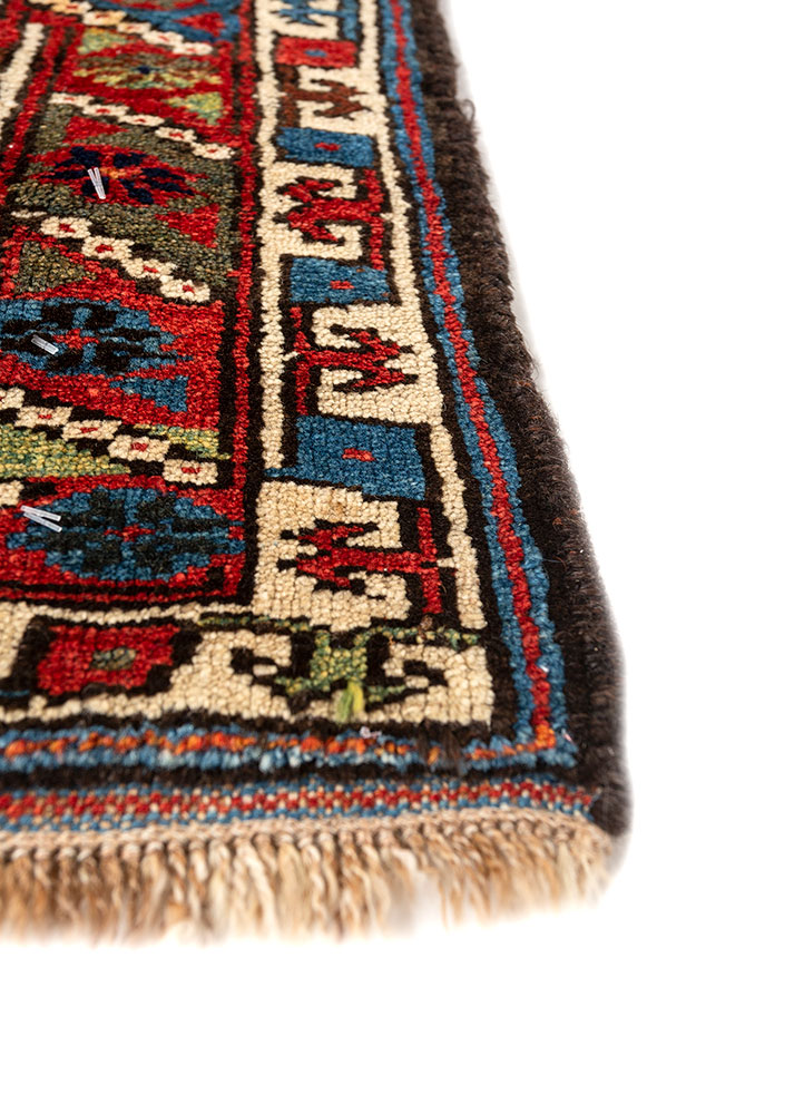 aalam blue wool hand knotted Rug - Corner