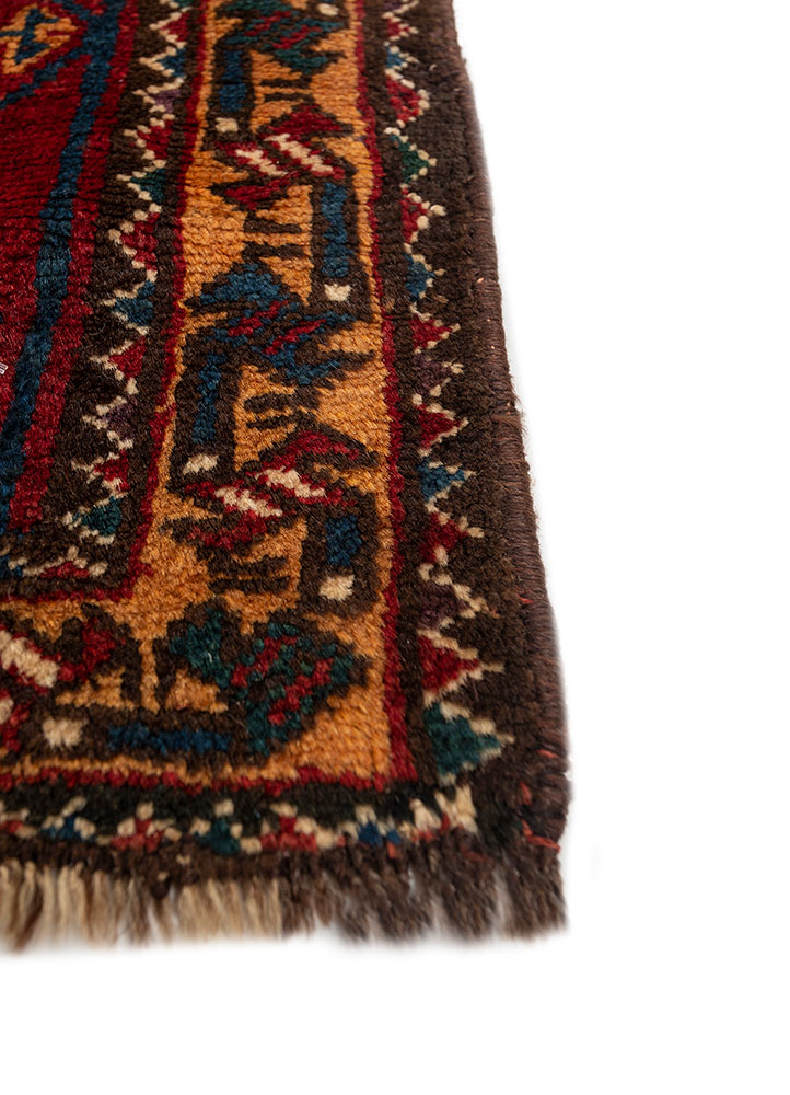 aalam blue wool hand knotted Rug - Corner