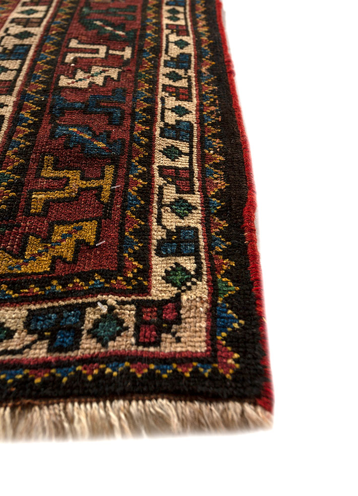 aalam blue wool hand knotted Rug - Corner