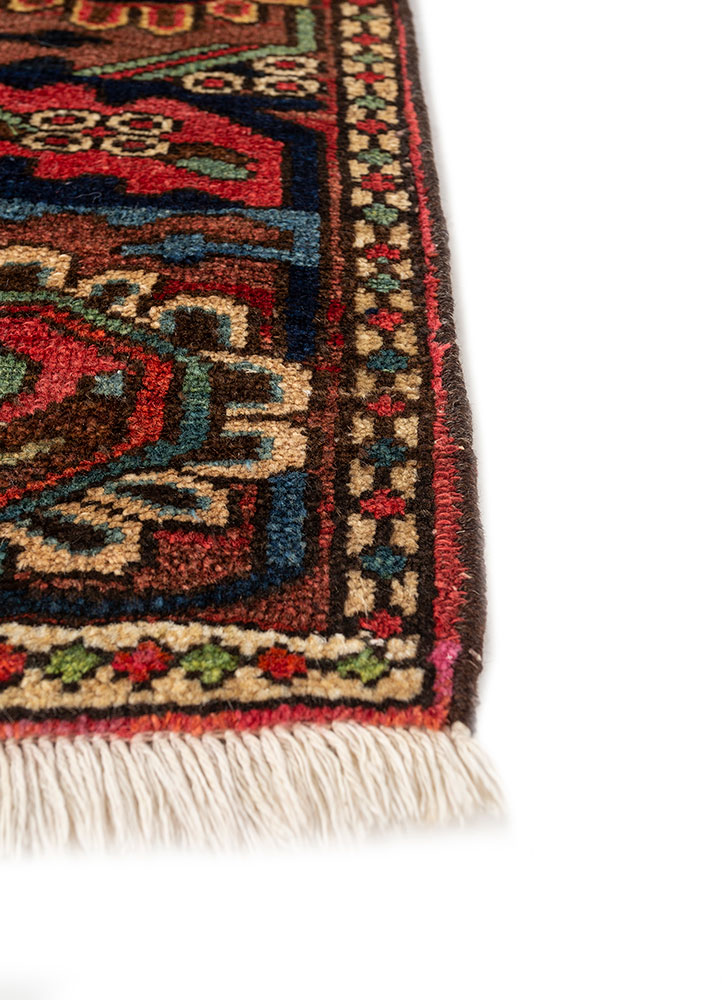 aalam blue wool hand knotted Rug - Corner