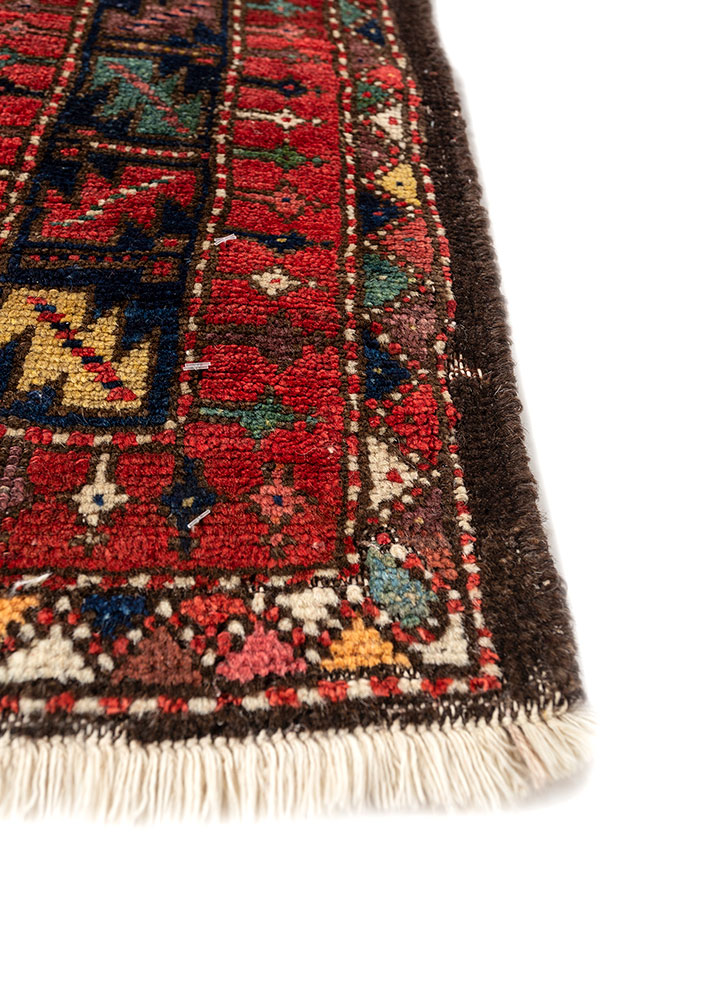 aalam blue wool hand knotted Rug - Corner