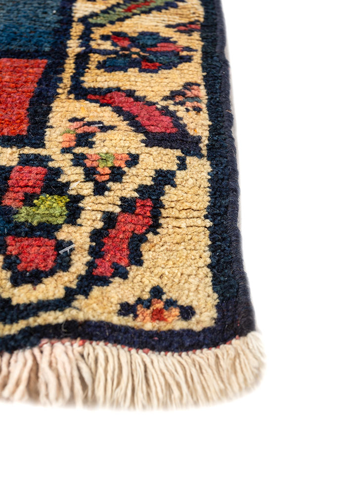 nuray pink and purple wool hand knotted Rug - Corner