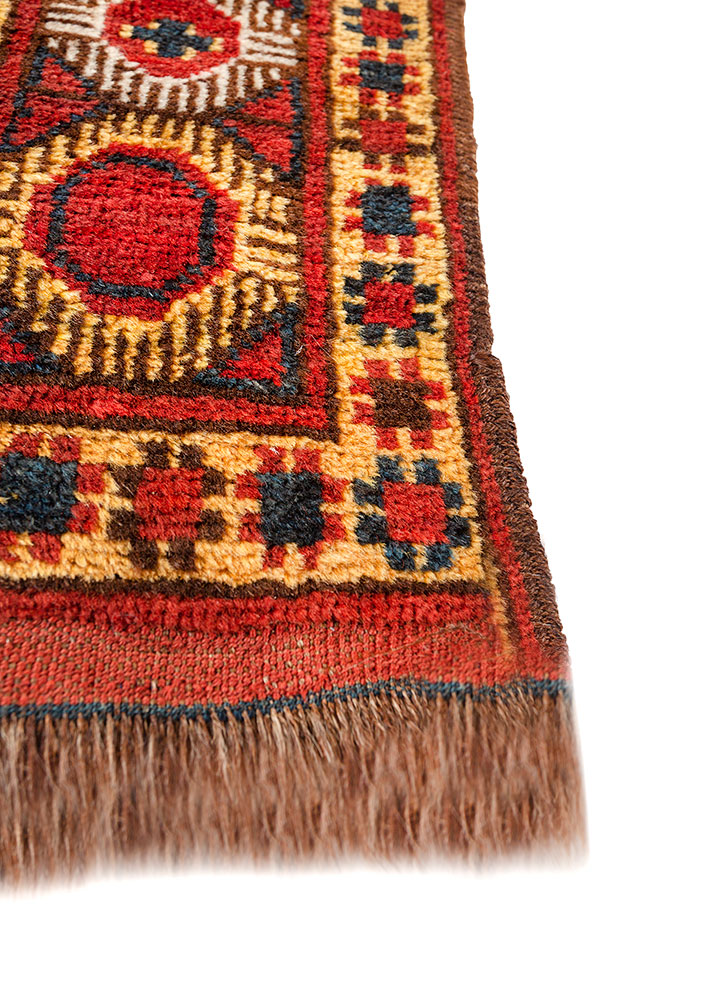 kiaan red and orange wool hand knotted Rug - Corner