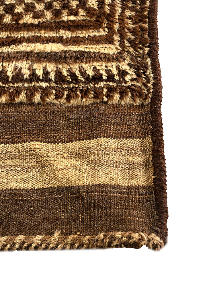 nuray beige and brown wool hand knotted Rug - Corner
