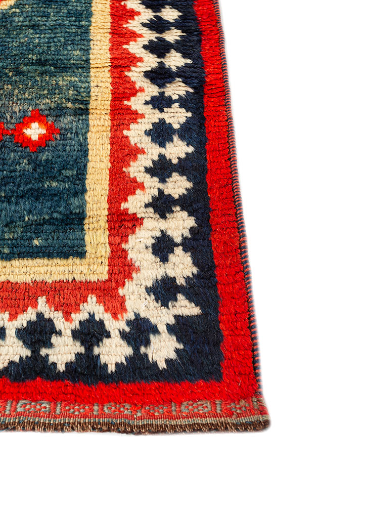 nuray pink and purple wool hand knotted Rug - Corner