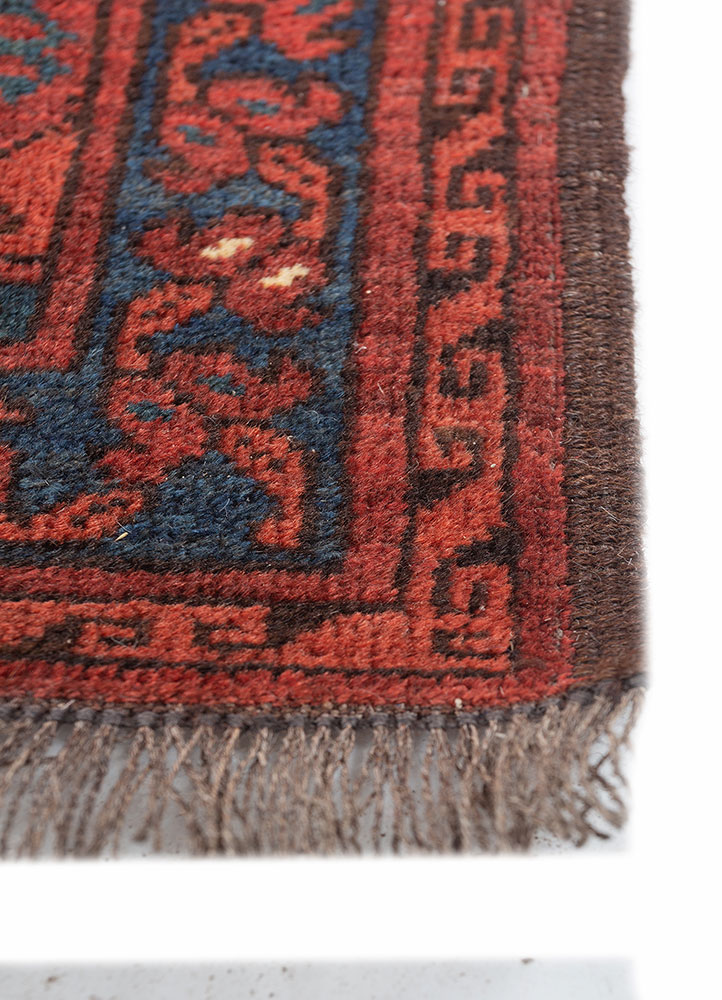 kiaan red and orange wool hand knotted Rug - Corner