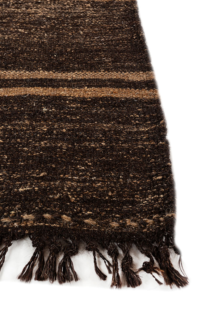nayaab beige and brown jute and hemp flat weaves Rug - Corner
