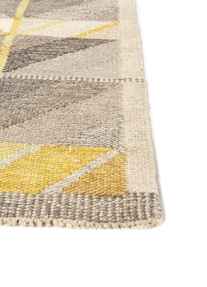 nayaab red and orange wool flat weaves Rug - Corner