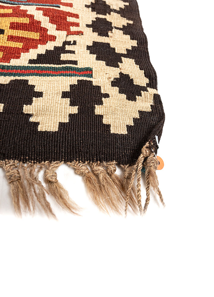 nayaab blue wool flat weaves Rug - Corner