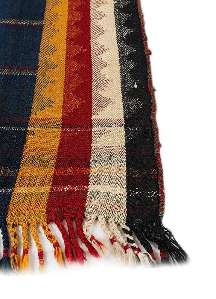 nayaab red and orange wool flat weaves Rug - Corner
