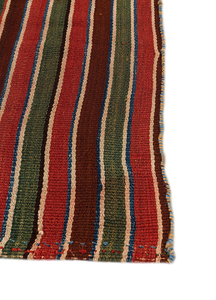 nayaab green wool flat weaves Rug - Corner