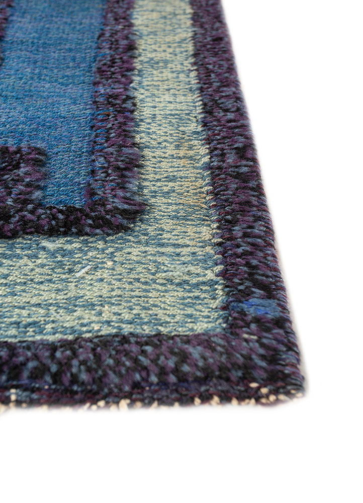 nayaab gold wool flat weaves Rug - Corner