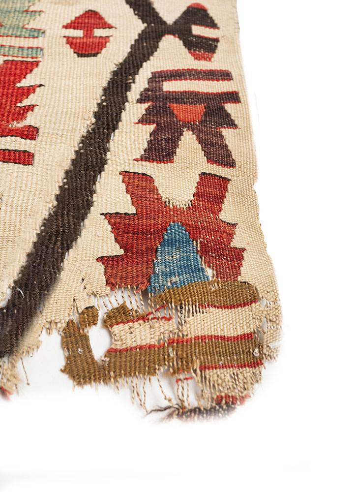 nayaab red and orange wool flat weaves Rug - Corner