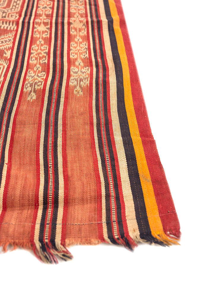 nayaab red and orange wool flat weaves Rug - Corner