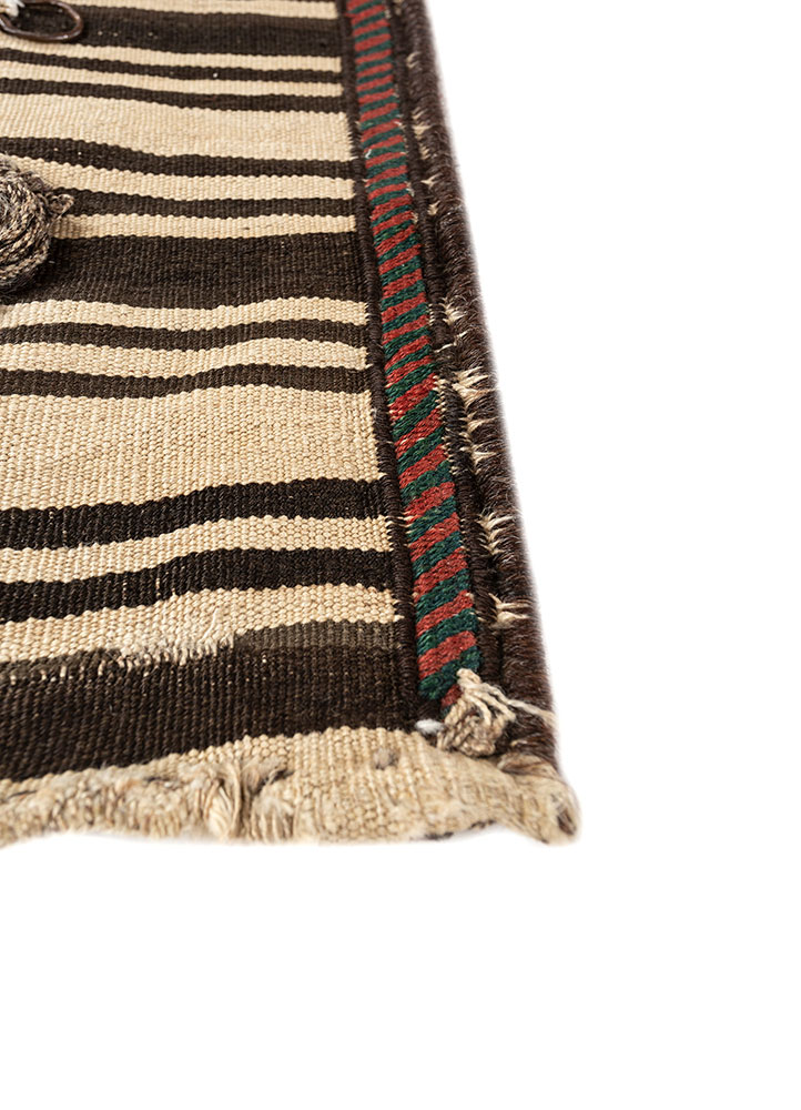 nayaab ivory wool flat weaves Rug - Corner