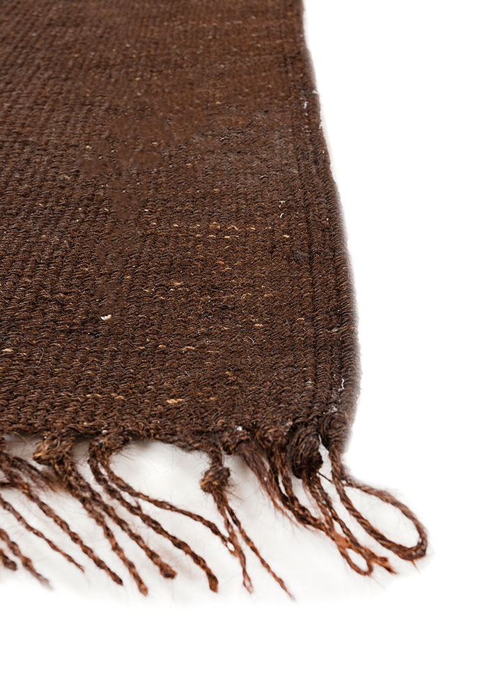 nayaab beige and brown jute and hemp flat weaves Rug - Corner