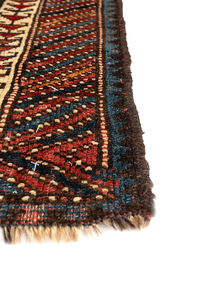 nayaab red and orange wool flat weaves Rug - Corner