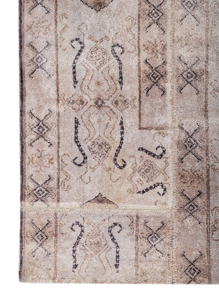 provenance ivory bamboo silk hand knotted Rug - Corner