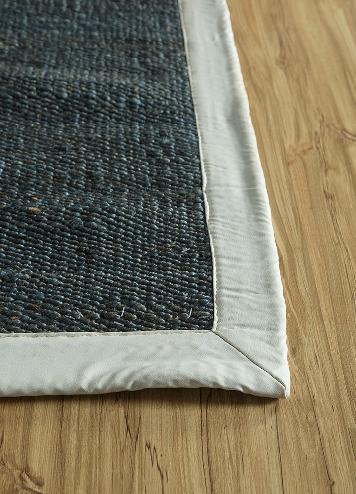 nomadic threads grey and black jute and hemp flat weaves Rug - Corner