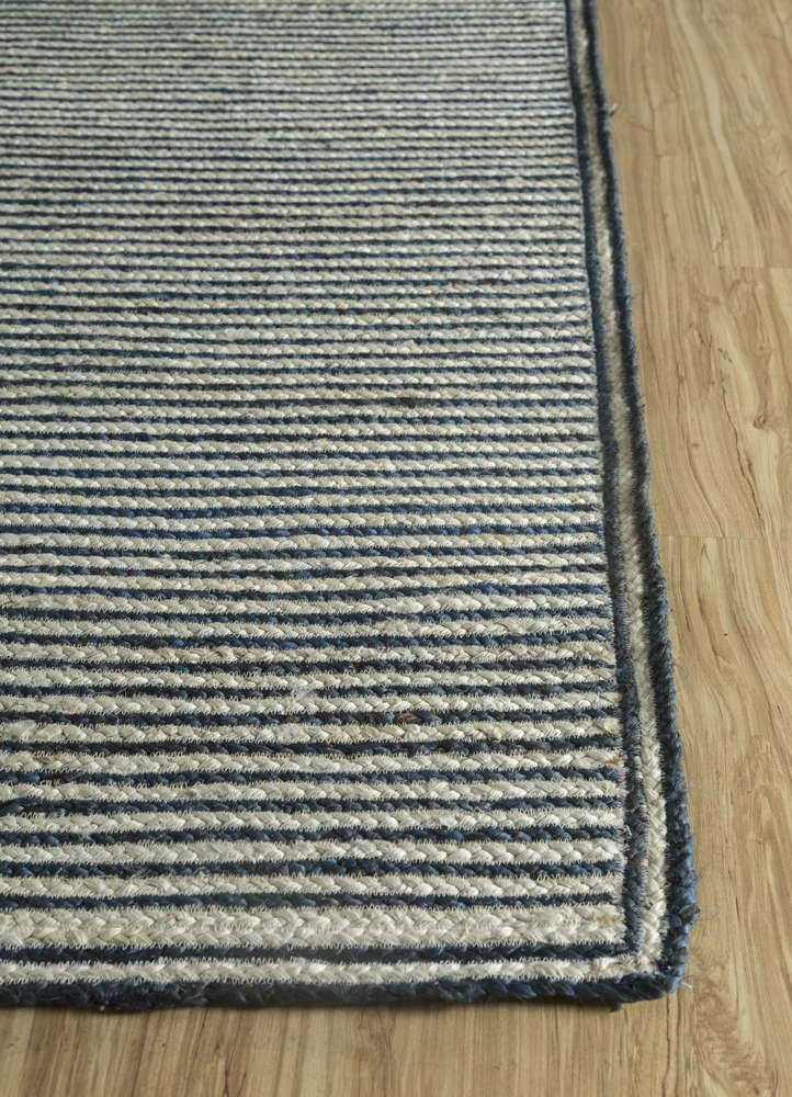 abrash grey and black jute and hemp flat weaves Rug - Corner
