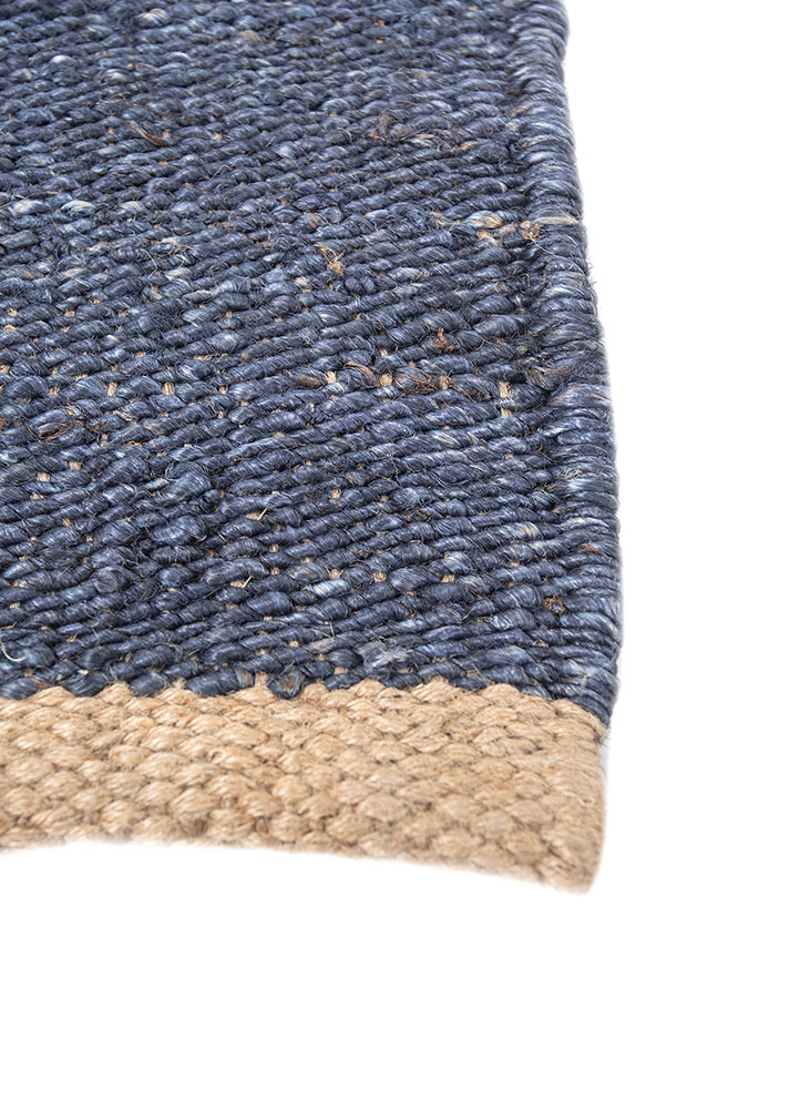 daaira blue jute and hemp flat weaves Rug - Corner