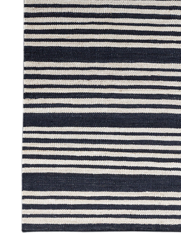 nomadic threads grey and black jute and hemp flat weaves Rug - Corner