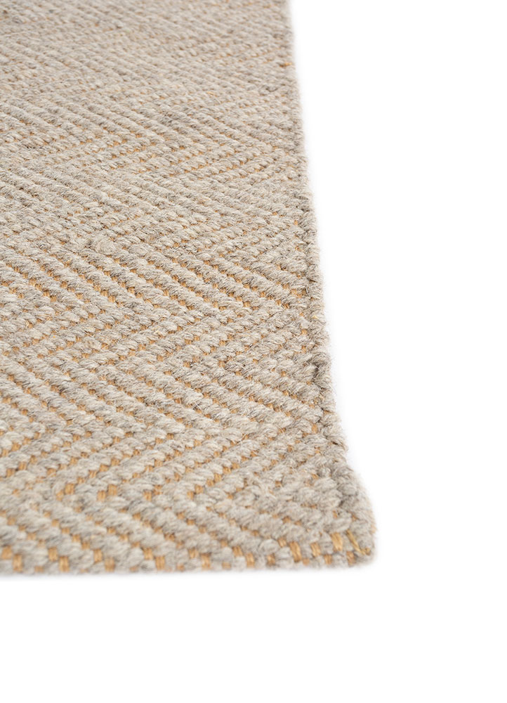 abrash grey and black wool flat weaves Rug - Corner