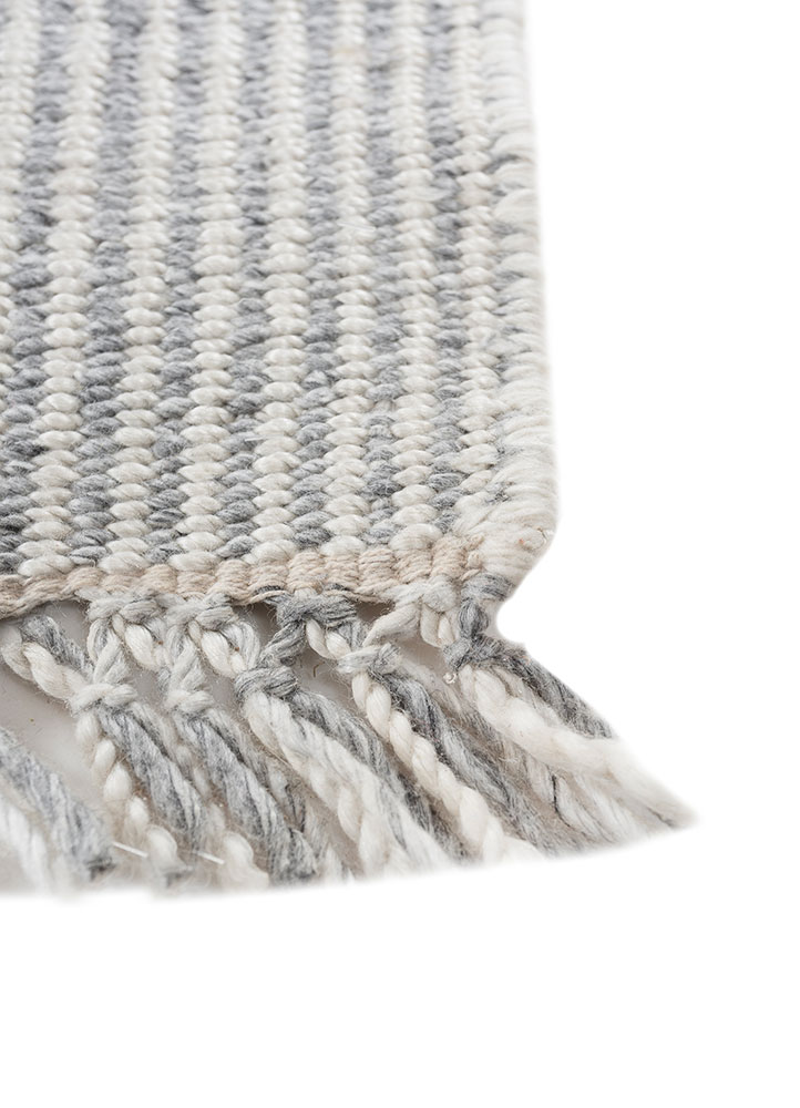 al fresco grey and black polyester flat weaves Rug - Corner