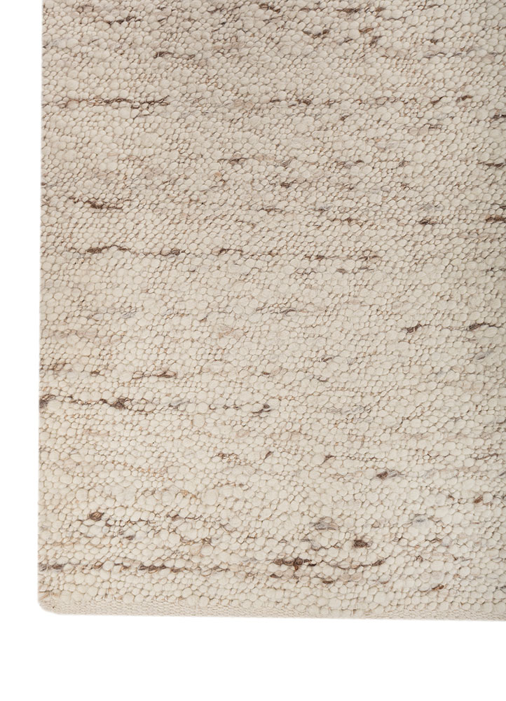 abrash ivory wool flat weaves Rug - Corner