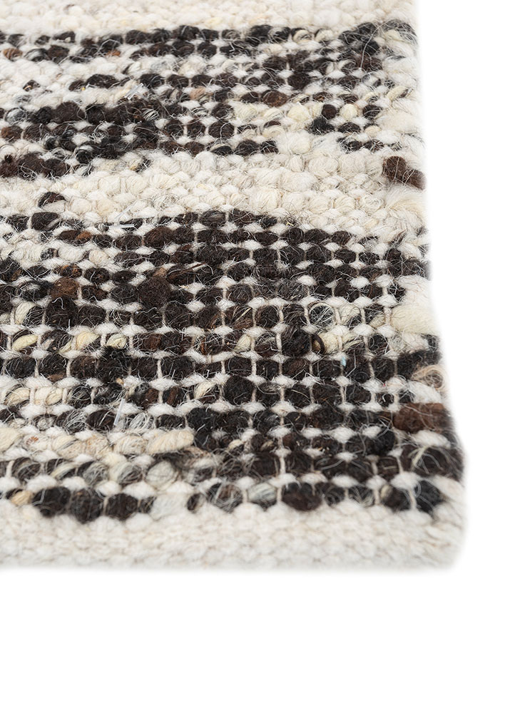 abrash ivory wool flat weaves Rug - Corner