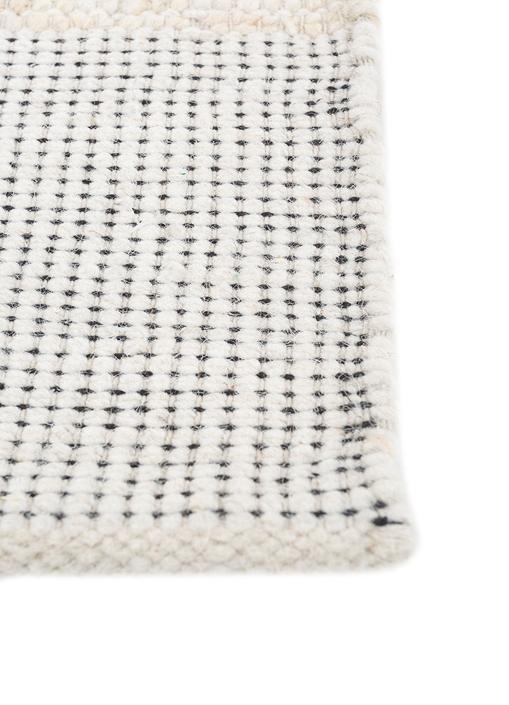 abrash ivory wool flat weaves Rug - Corner