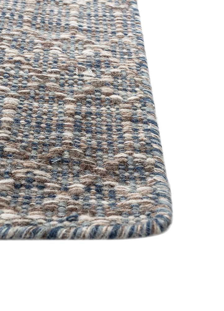 indusbar blue wool flat weaves Rug - Corner