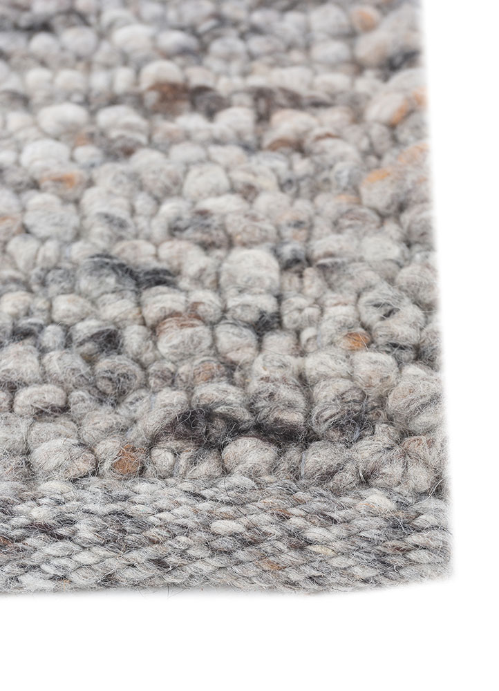 saga blue wool hand loom Rug - Corner