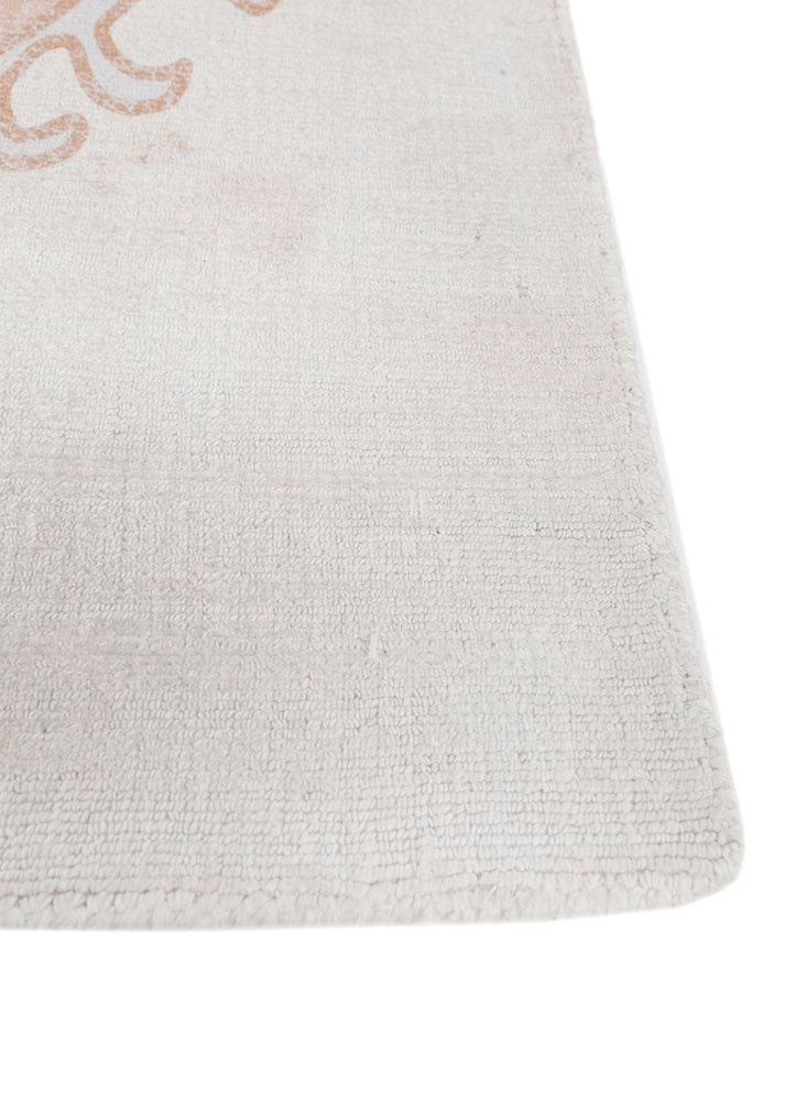 saga beige and brown polyester hand loom Rug - Corner