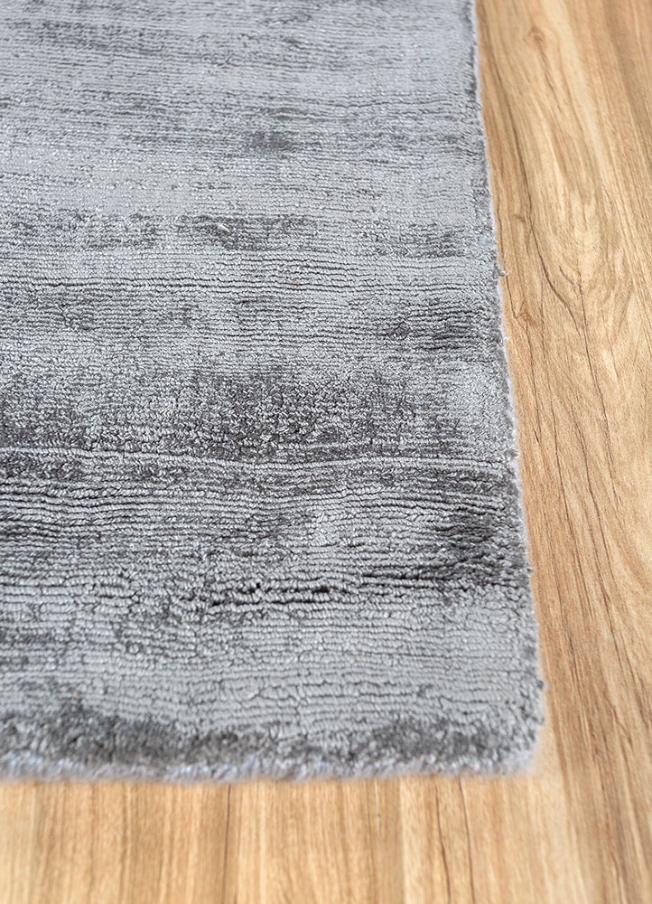 basis blue viscose hand loom Rug - Corner