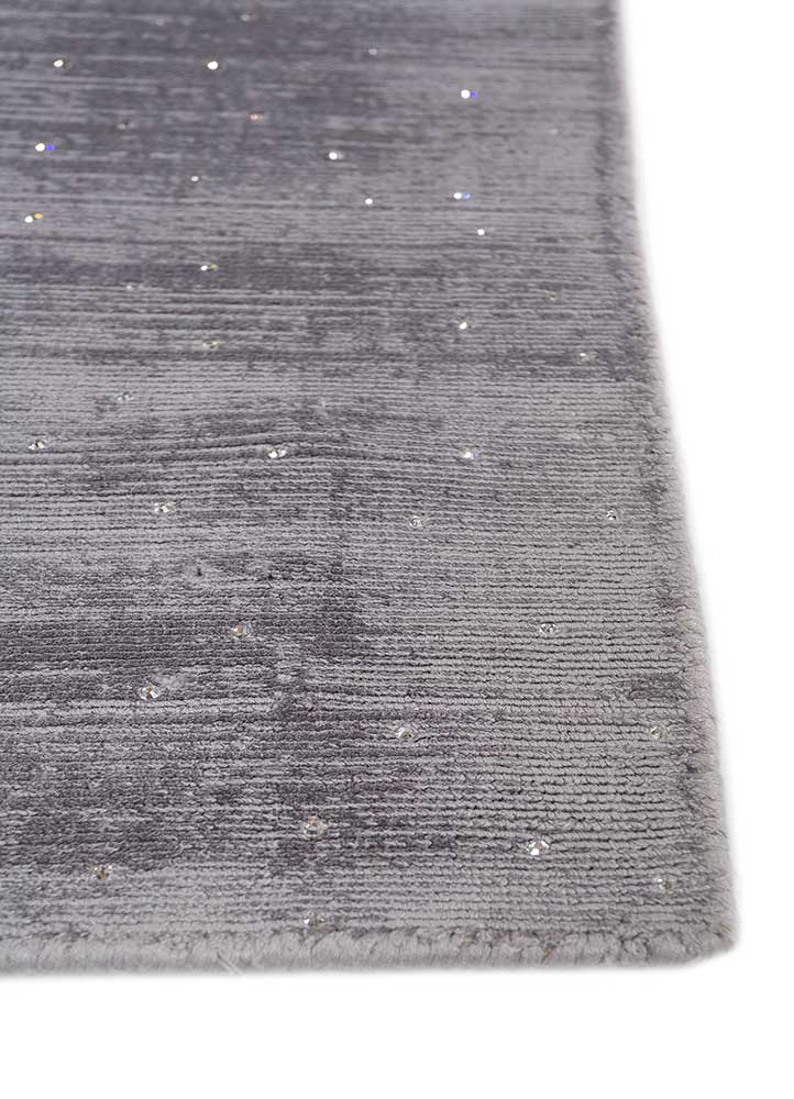 basis grey and black viscose hand loom Rug - Corner