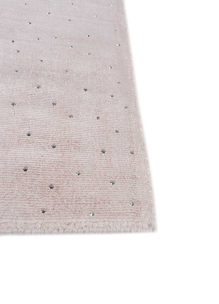 basis pink and purple viscose hand loom Rug - Corner