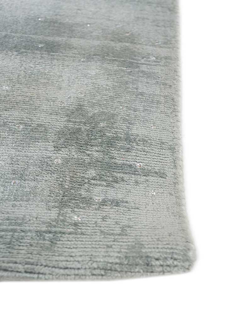basis blue viscose hand loom Rug - Corner